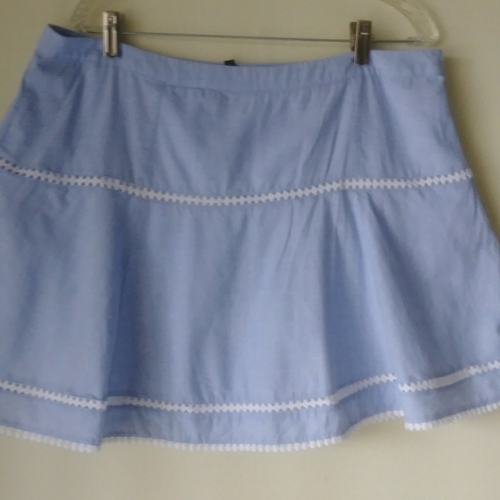 White House Black Market Chambray Skirt Blue
